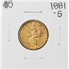 1881-S $5 Liberty Head Half Eagle Gold Coin