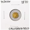 Image 1 : 1870 California Fractional Octagonal Liberty Quarter Dollar Gold Coin