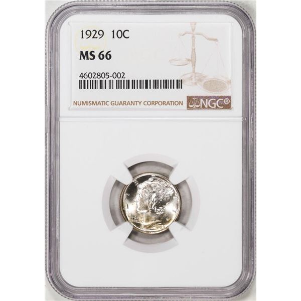 1929 Mercury Dime Coin NGC MS66