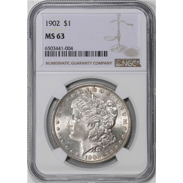 1902 $1 Morgan Silver Dollar Coin NGC MS63