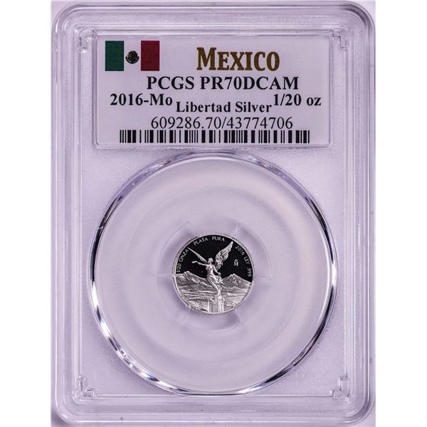 2016-Mo Mexico Proof 1/20 oz Silver Libertad Coin PCGS PR70DCAM