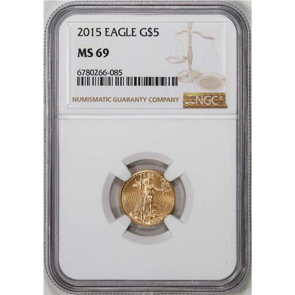 2015 $5 American Gold Eagle Coin NGC MS69