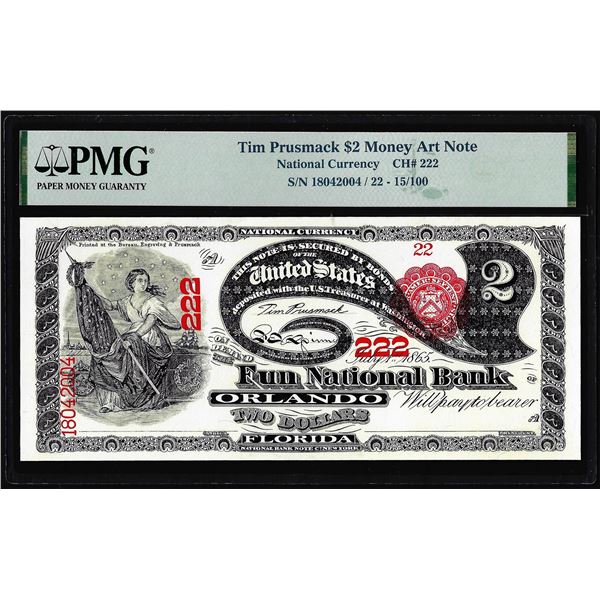 Tim Prusmack $2 Lazy Deuce Fun National Bank Orlando Money Art Note PMG Certified