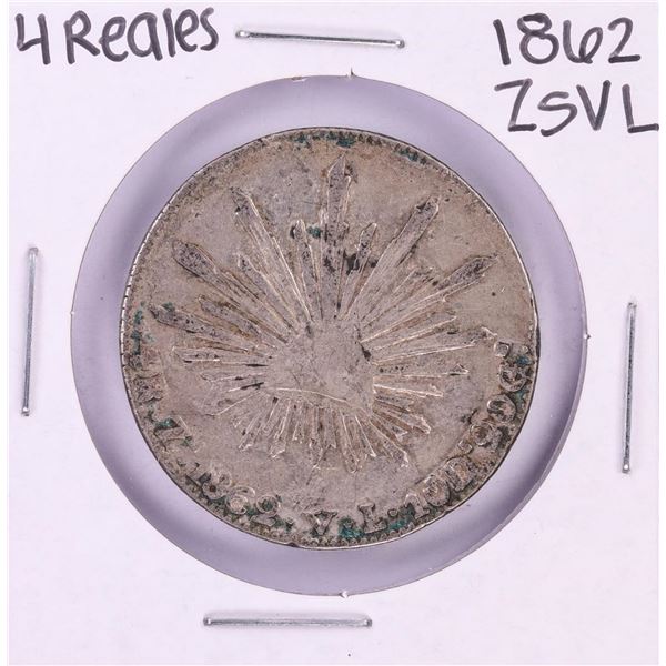 1862 ZsVL Mexico 4 Reales Silver Coin