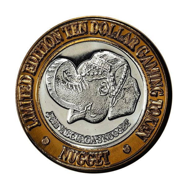 .999 Fine Silver John Ascuaga's Nugget Sparks, NV $10 Limited Edition Gaming Token
