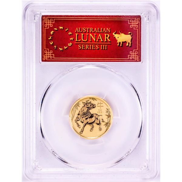 2021-P $25 Australia Lunar Year of the Ox Gold Coin PCGS MS70 First Strike