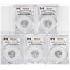 Image 1 : Lot of (5) 2018-Mo Mexico Proof 1/10 oz Silver Libertad Coins PCGS PR70DCAM