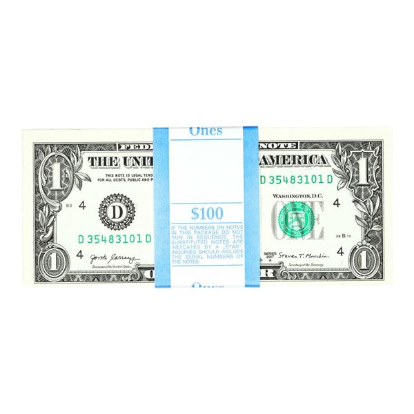 Pack of (100) Consecutive 2017A $1 Federal Reserve Notes Cleveland