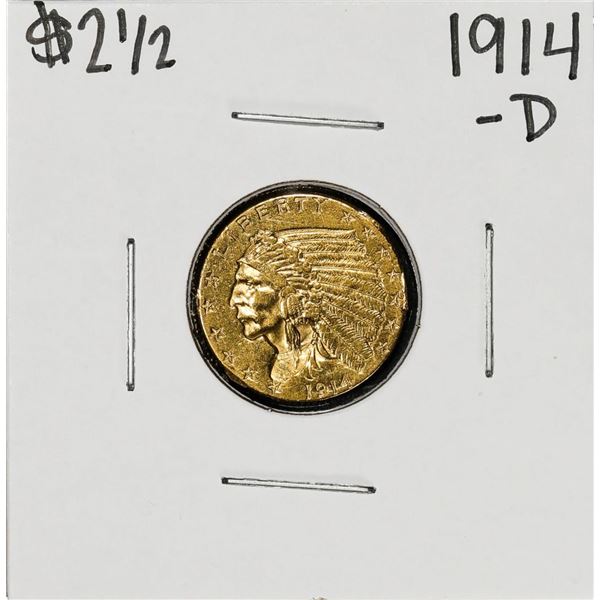 1914-D $2 1/2 Indian Head Quarter Eagle Gold Coin