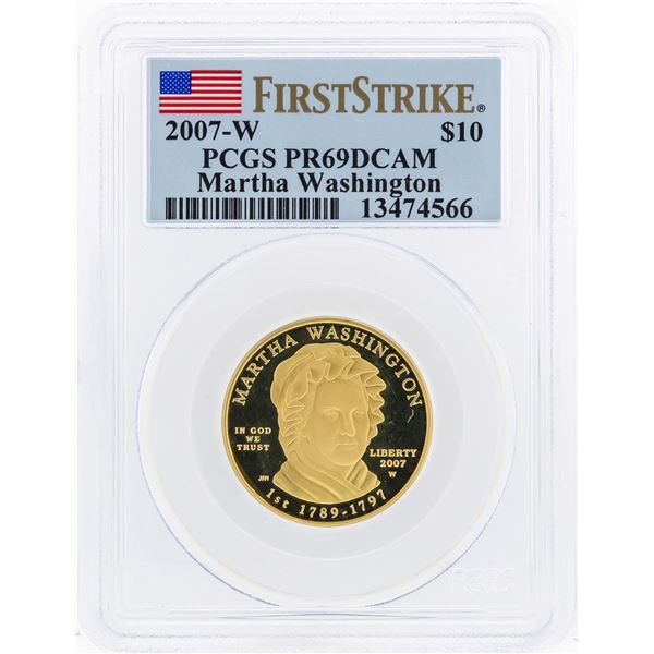 2007-W $10 Martha Washington Commemorative Gold Coin PCGS PR69DCAM