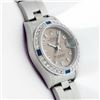 Image 4 : Rolex Ladies Stainless Steel Salmon Arabic Sapphire and Diamond Datejust Wristwatch
