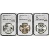 Image 1 : Lot of (3) 1985Mo Mexico 1 Onza Libertad Silver Coins NGC MS64