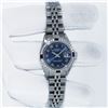 Image 4 : Rolex Ladies Stainless Steel Blue Roman Sapphire And Diamond Wristwatch