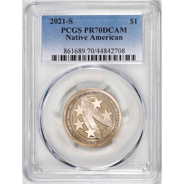 2021-S $1 Proof Native American Dollar Coin PCGS PR70 Deep Cameo