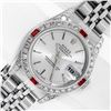 Image 2 : Rolex Ladies Stainless Steel Silver Index Ruby and Diamond Datejust Wristwatch