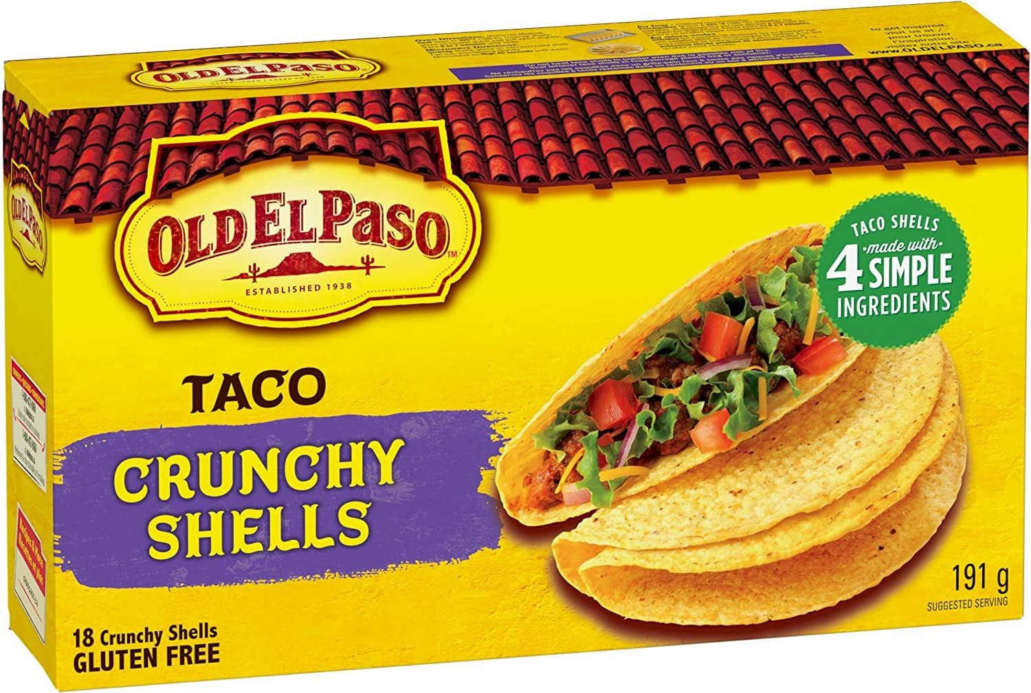 NEW 4 BOXES OF OLD EL PASO CRUNCHY TACO SHELLS