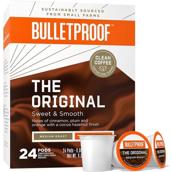 NEW BOX OF 24 BULLETPROOF SINGLE SERVE COFFEE PODS