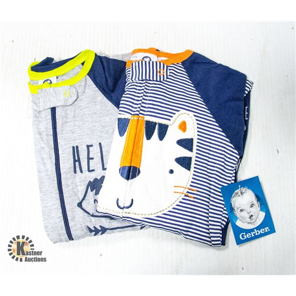 NEW 2 PACK OF GERBER BABY PREMIUM JUMPERS, 3-6MTHS