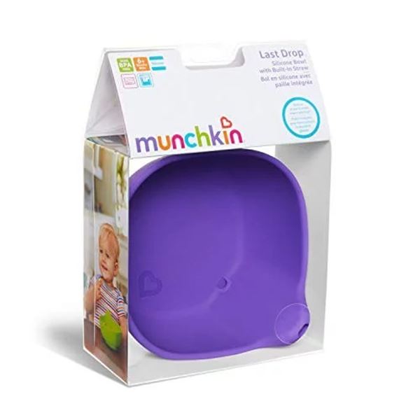 NEW PURPLE MUNCHKIN LAST DROP SILICONE BOWL