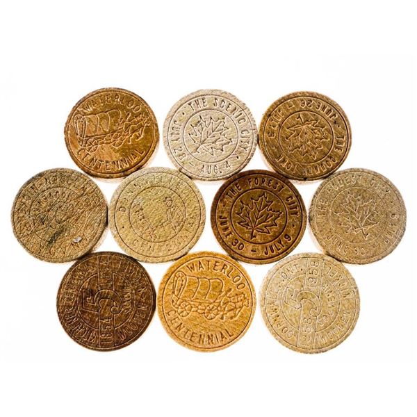 Lot 10 Wooden Nickels