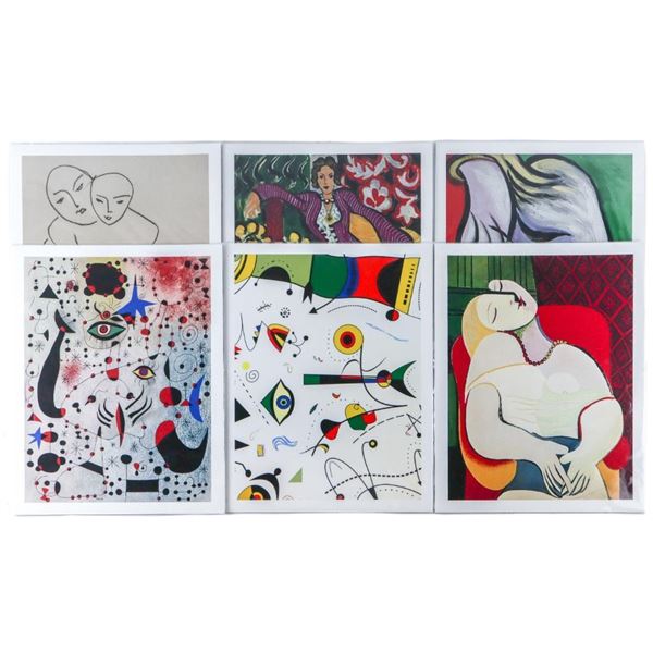 Group of 6 Giclee's by Masters - Henri Matisse -Pablo Picasso,& Joan Miro. 11 x 14" UF
