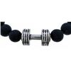 Image 2 : Genuine Lava Stone Flex Bracelet -Bar Bell Claso