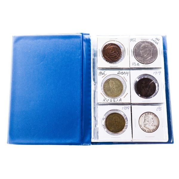 Coin Stock Book -24 World Coins w/ Silver