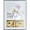 Image 2 : Disney Daisy Duck 24kt Gold Gilded Collectible Million Dollar Note on Giclee Art Card Display