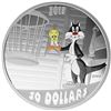 Image 2 : RCM 2015 Fine Pure Silver $30 Coin - Looney Tunes Series - Sylvester The Cat & Tweety Bird - 2 ounce