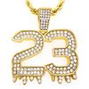 Image 2 : 22" Rope Style G.P. Chain & #23 Pendant w/ Swarovski Elements (1313)