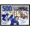 Image 1 : Marner,M Signed 20x29 Canvas Framed Maple Leafs 500 Points L/E 116 - Toronto Maple Leafs - 58-626