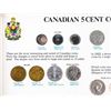 Image 2 : Canadian Five Cent Coins Collector Frame, 1858-1967