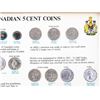 Image 3 : Canadian Five Cent Coins Collector Frame, 1858-1967