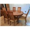 Image 1 : Classic Dining Room Suite - Large China cabinet, Table w/ (6) Chairs, (2) Leafs + Chair and Table Pr
