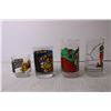 Image 4 : (4) Retro Glass Tumblers - Pac Man, McDonalds, Holly Hobbie (One Glass Cracked)