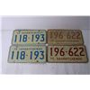 Image 2 : (3) Pairs of Saskatchewan License Plates - 1972, 1975