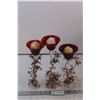 Image 2 : Christmas Glass candle Holder 3 Piece Set
