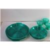 Image 3 : Vintage 1986 Majestic Teal beehive  Acrylic Plates, Trays and Cups