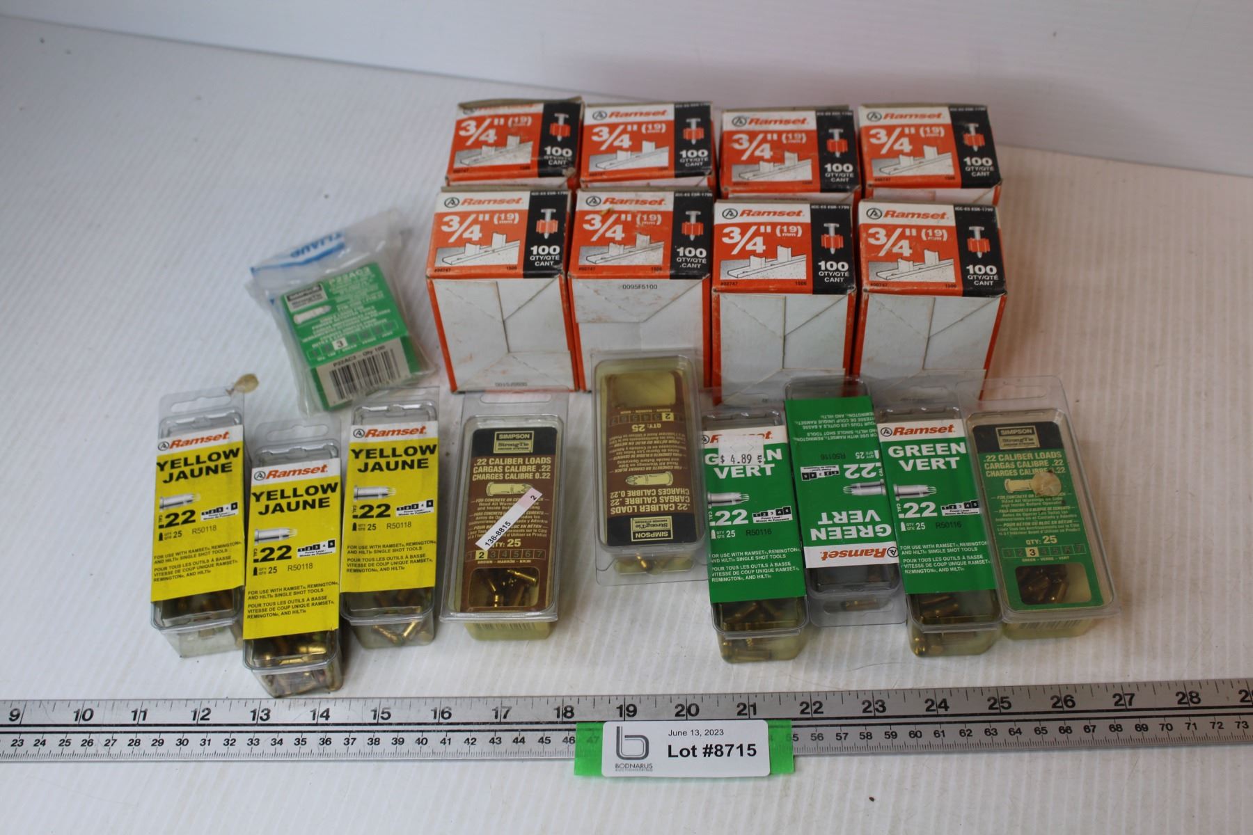 Ramset R25 Shots Assorted lot of Ramset Pin Shots - Bodnarus Auctioneering