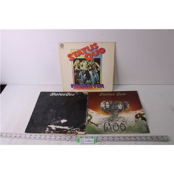 (3) Vintage Status Quo Vinyl Records - Bodnarus Auctioneering