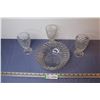 Image 1 : Cut Glass Bowl - (3) Glasses