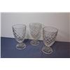 Image 2 : Cut Glass Bowl - (3) Glasses