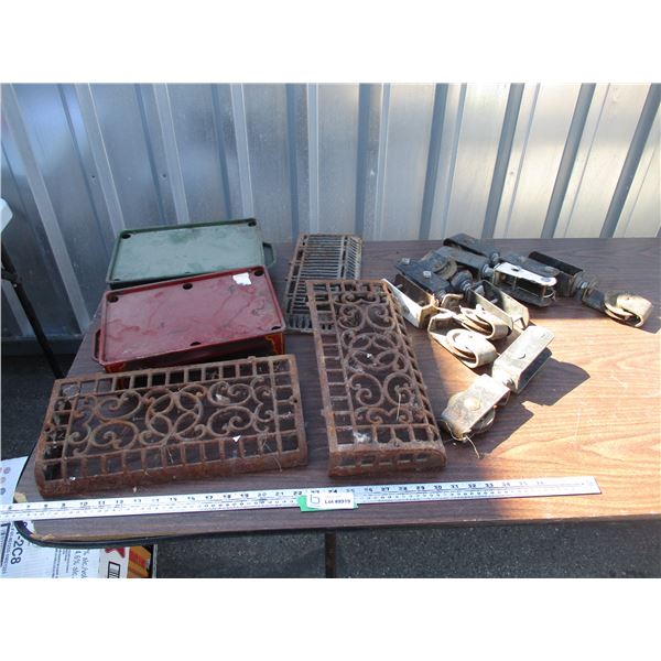 **Barn Rollers + (3) Metal Grates + Misc.