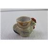 Image 4 : (2) Porcelain Figurines Salt and Pepper Shakers + Bowl + Chicken Cup