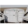Image 4 : **Plastic Patio Table and Chairs - 53" x 36 1/2"