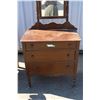 Image 2 : **3 Door Dresser with Mirror on Wheels - 32" x 17" x 34"