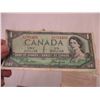 Image 3 : (3) Canadian one Dollar Bills (1954 and 2-1967) +(7) Check Slips