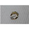 Image 2 : 14k Gold Plated Ring - Pear Shape Blue Glass Topaz (size 7)