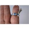 Image 3 : 14k Gold Plated Ring - Pear Shape Blue Glass Topaz (size 7)