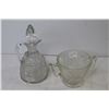Image 5 : Early Pressed Glass Vinegar Cruet - Glass Sugar Bowl